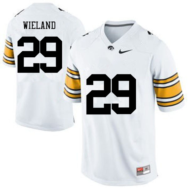 Men Iowa Hawkeyes #29 Nate Wieland College Football Jerseys-White - Click Image to Close